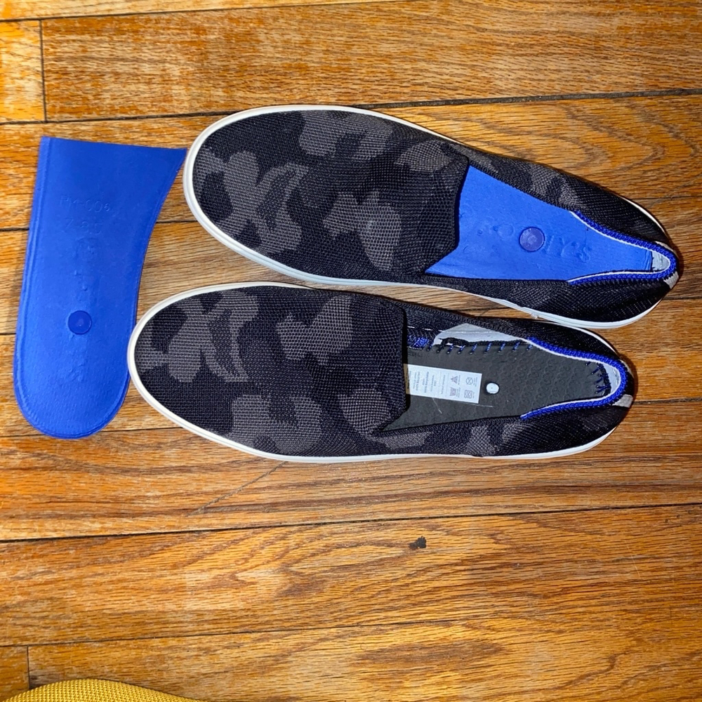 Rothy's the Original Black Gray Camouflage Slip On Casual Sneakers Size 7 - Picture 2 of 8